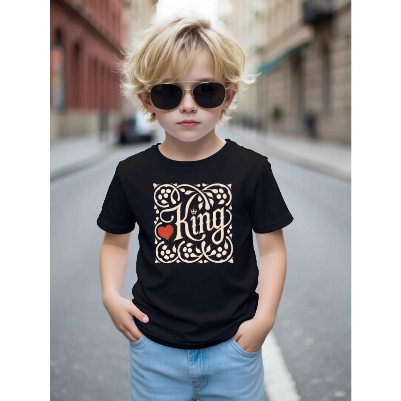 European Size Boys Round-neck Short-sleeved T-shirt with English Patterns of King and Queen 98cm чёрный
European Size Boys Round-neck Short-sleeved T-shirt with English Patterns of King and Queen 98cm чёрный