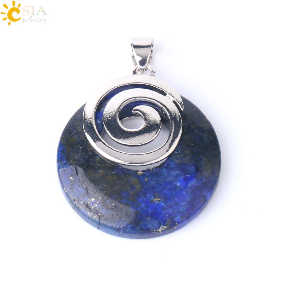 CSJA Natural Stone Pendants for Necklaces Hollow Round Spiral Purple Pink Crystal Sodalite Tiger Eye Aventurine Opal Reiki F863 ляпіс-лазур кольору
CSJA Natural Stone Pendants for Necklaces Hollow Round Spiral Purple Pink Crystal Sodalite Tiger Eye Aventurine Opal Reiki F863 ляпіс-лазур кольору