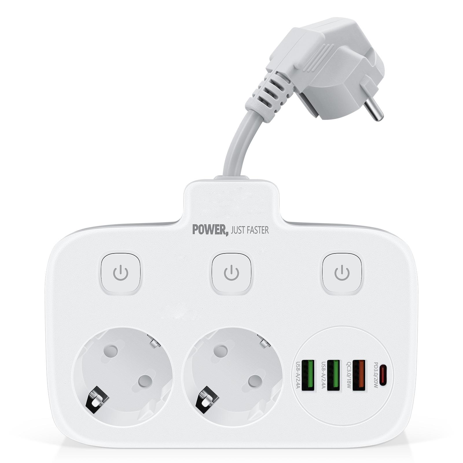 EU Plug Power Strip Surge Protector with 2AC Outlets 3 USB Type C PD20W Fast Charging Independent Switch Multiple Socket Wall EU Plug,SE2435 білий
EU Plug Power Strip Surge Protector with 2AC Outlets 3 USB Type C PD20W Fast Charging Independent Switch Multiple Socket Wall EU Plug,SE2435 білий