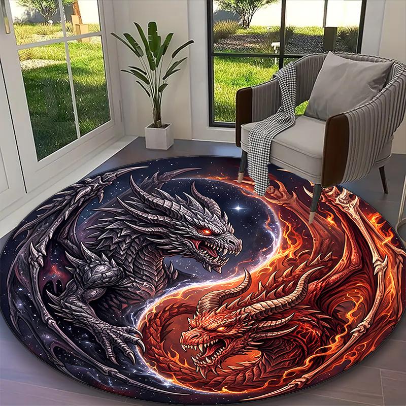 1pc Majestic Golden Dragon Printed Chair Rug for Home Office Use, Living Room Kitchen Game Room Round Carpet Diameter 60cm
1pc Majestic Golden Dragon Printed Chair Rug for Home Office Use, Living Room Kitchen Game Room Round Carpet Diameter 60cm