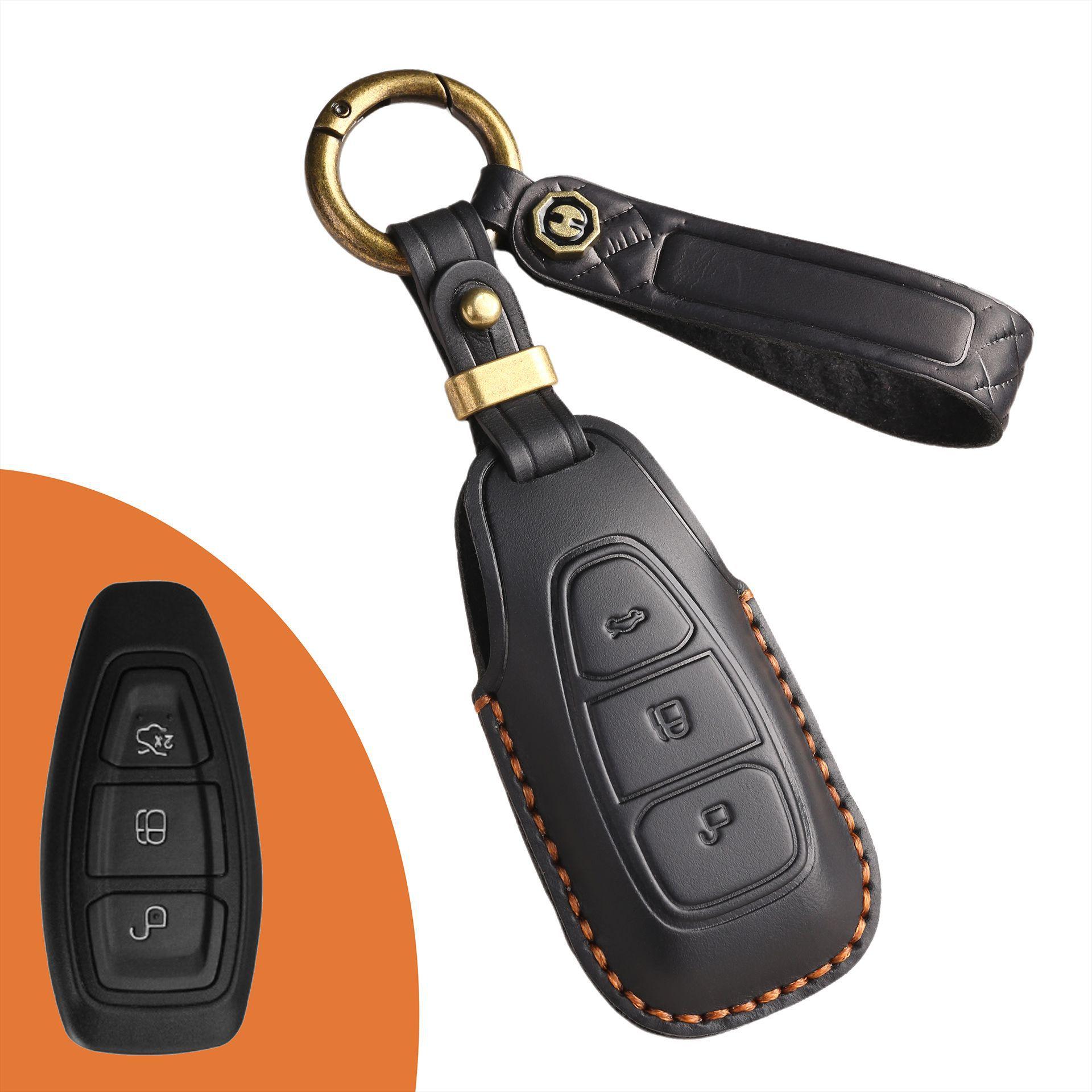 Retro key cover is suitable for Ford Focus car key case, purely hand-stitched leather key protective case. чёрный
Retro key cover is suitable for Ford Focus car key case, purely hand-stitched leather key protective case. чёрный