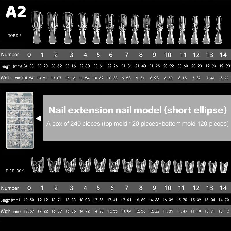 Sandwich Dual Nail Forms Nail Extension 240Pcs Top & Bottom Full Cover Tips Short Ellipse Square Shapes Nail Art Manicure Tool
Sandwich Dual Nail Forms Nail Extension 240Pcs Top & Bottom Full Cover Tips Short Ellipse Square Shapes Nail Art Manicure Tool