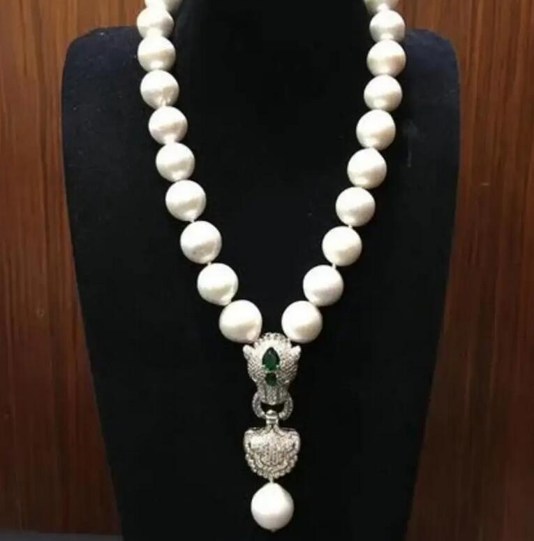 Лидер продаж в европейском и американском стиле, натуральное белое ожерелье Эдисона с огромным жемчугом 13-14 мм, модные украшения