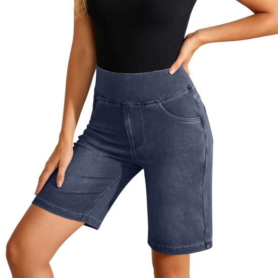 Stretchy Jean Shorts for Women High Waisted Tummy Control Pull on Denim Shorts Summer Casual Knee Length Jorts with Pockets XXL темно-синього кольору
Stretchy Jean Shorts for Women High Waisted Tummy Control Pull on Denim Shorts Summer Casual Knee Length Jorts with Pockets XXL темно-синього кольору
