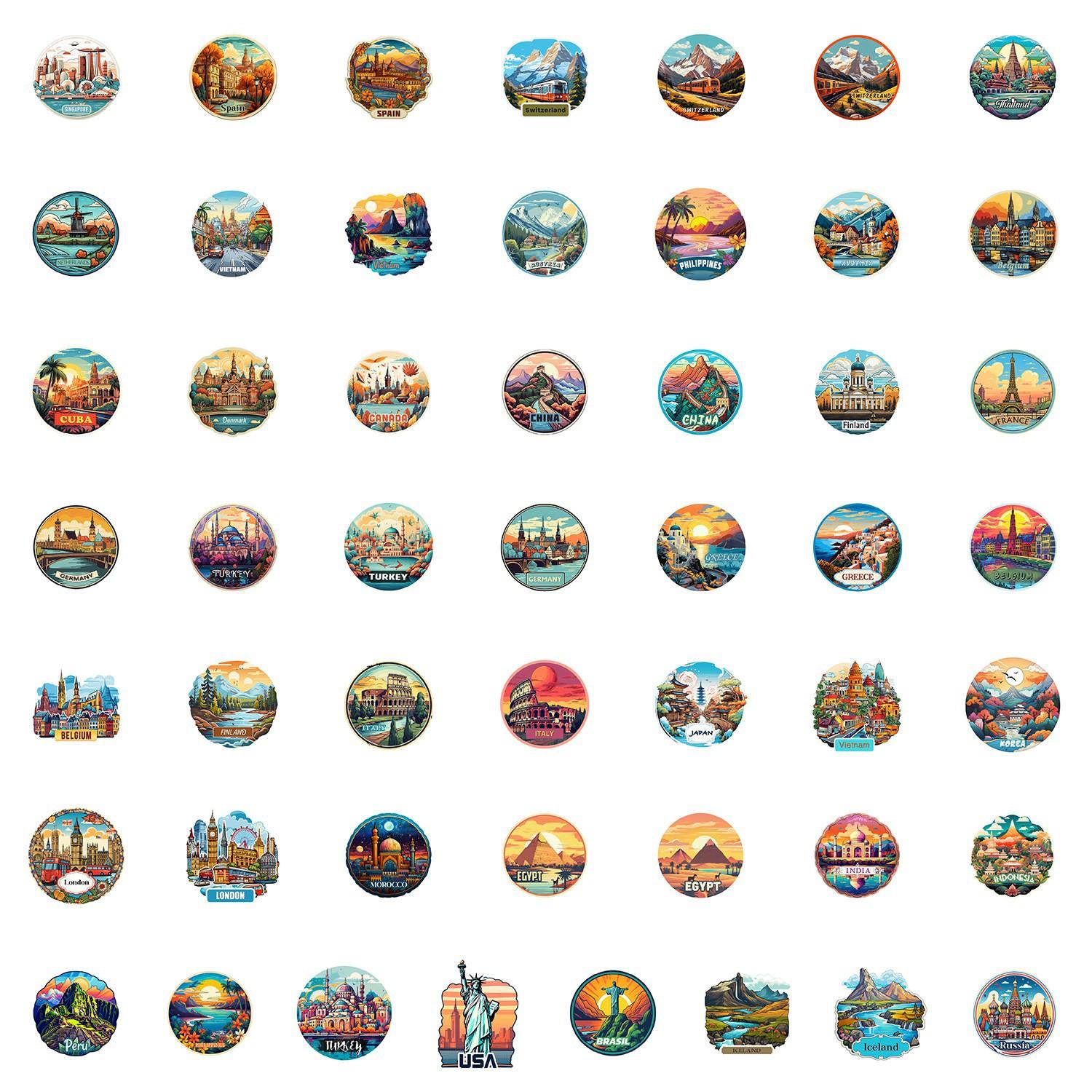 50 European Landscape Creative Graffiti Stickers, Water Cups, Mobile Computers, Waterproof Decoration Stickers, Travel Stickers
50 European Landscape Creative Graffiti Stickers, Water Cups, Mobile Computers, Waterproof Decoration Stickers, Travel Stickers