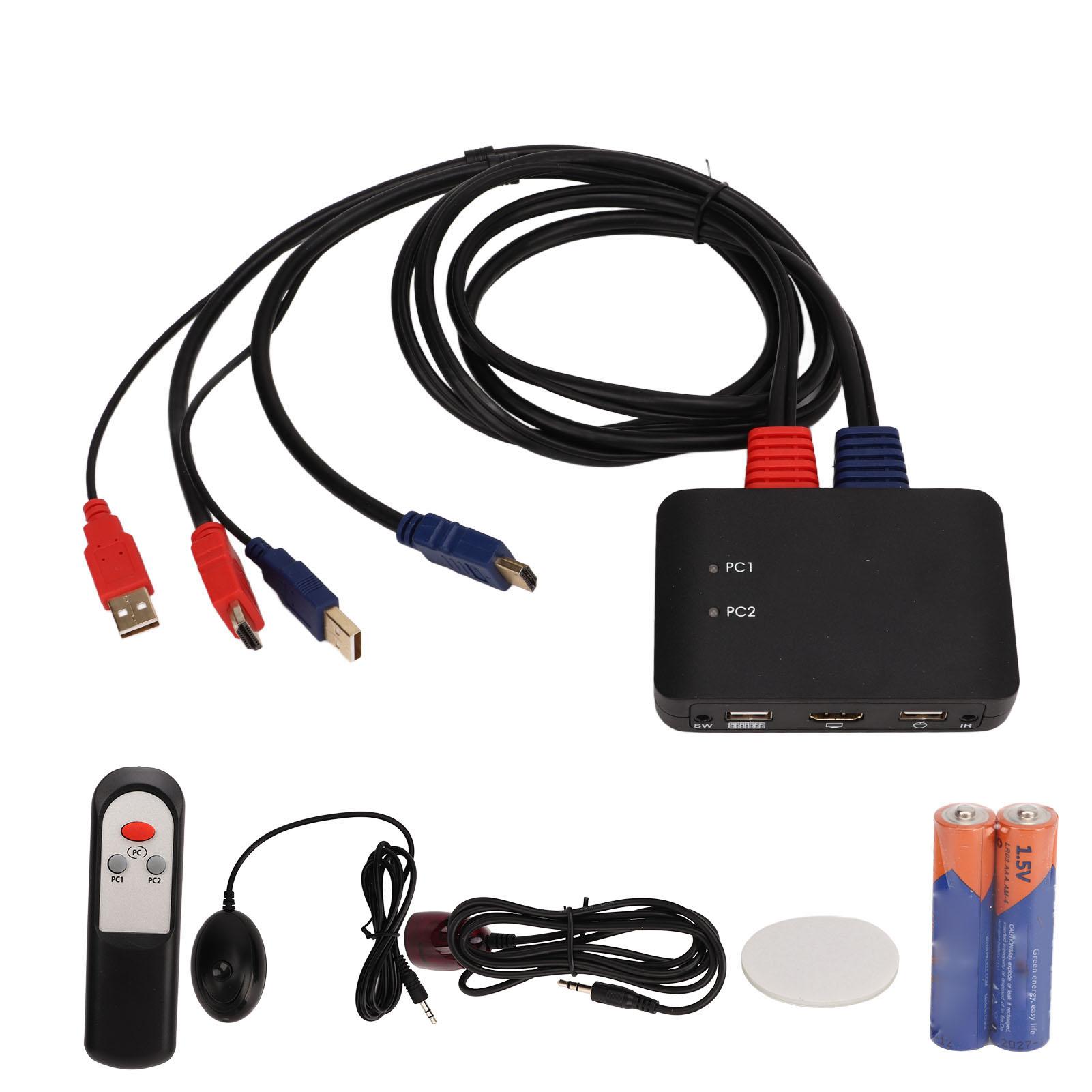 HD Multimedia Interface Switcher 2 in 1 Out KVM Splitter Adapter for Mouse Keyboard Laptop Computer Printer Projector
HD Multimedia Interface Switcher 2 in 1 Out KVM Splitter Adapter for Mouse Keyboard Laptop Computer Printer Projector