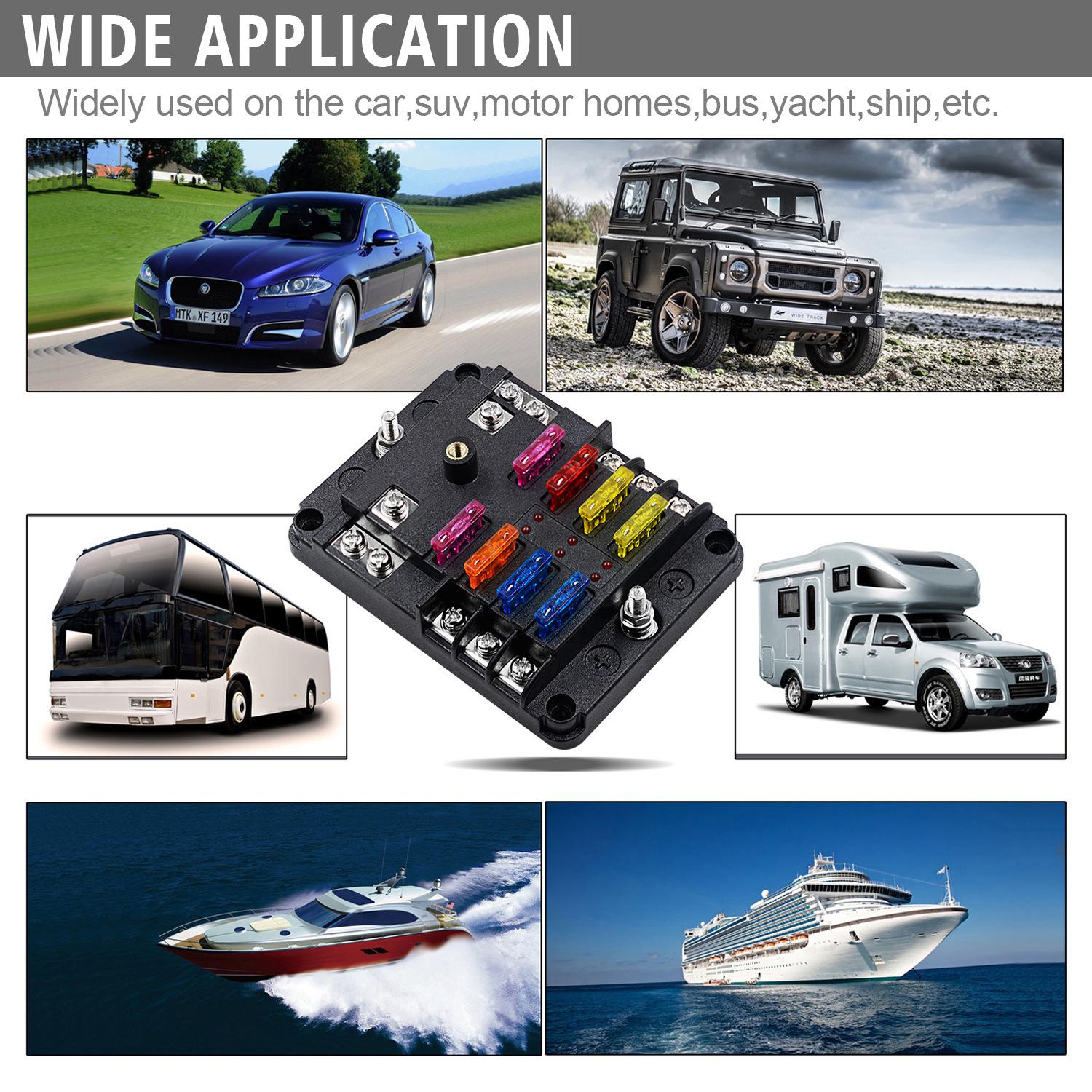 WUPP CS-3394A1 6 Way Blade Fuse Block with Negative Bus LED Indicator for Car Boat Van SUV Type A
WUPP CS-3394A1 6 Way Blade Fuse Block with Negative Bus LED Indicator for Car Boat Van SUV Type A