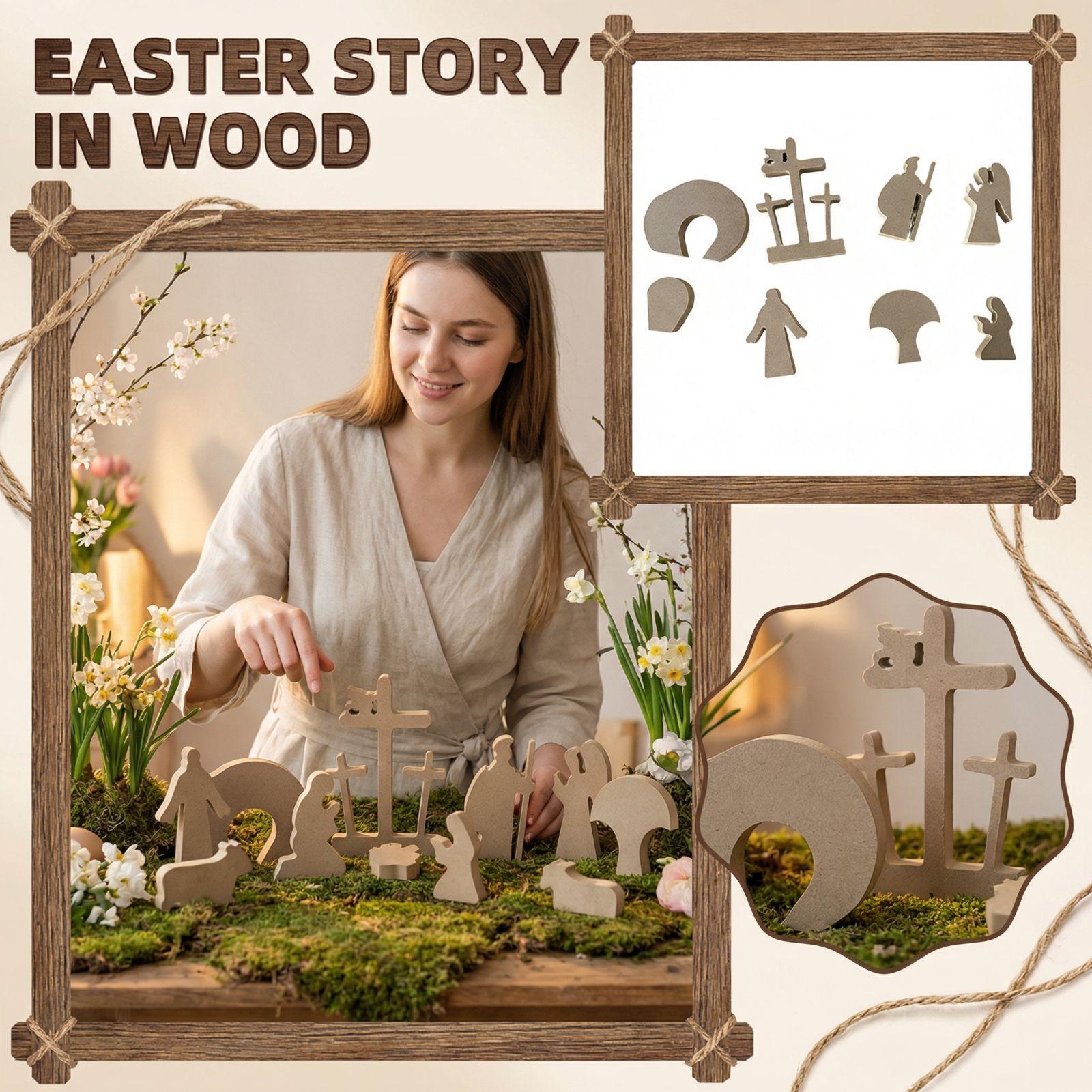 Easter Scene Wooden Decorative Figurine One Size хакі
Easter Scene Wooden Decorative Figurine One Size хакі