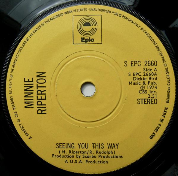 7-дюймовая пластинка MINNIE RIPERTON Seeing You This Way SEPC2660 Epic 1974 UK SoulFunk Б/у
7-дюймовая пластинка MINNIE RIPERTON Seeing You This Way SEPC2660 Epic 1974 UK SoulFunk Б/у