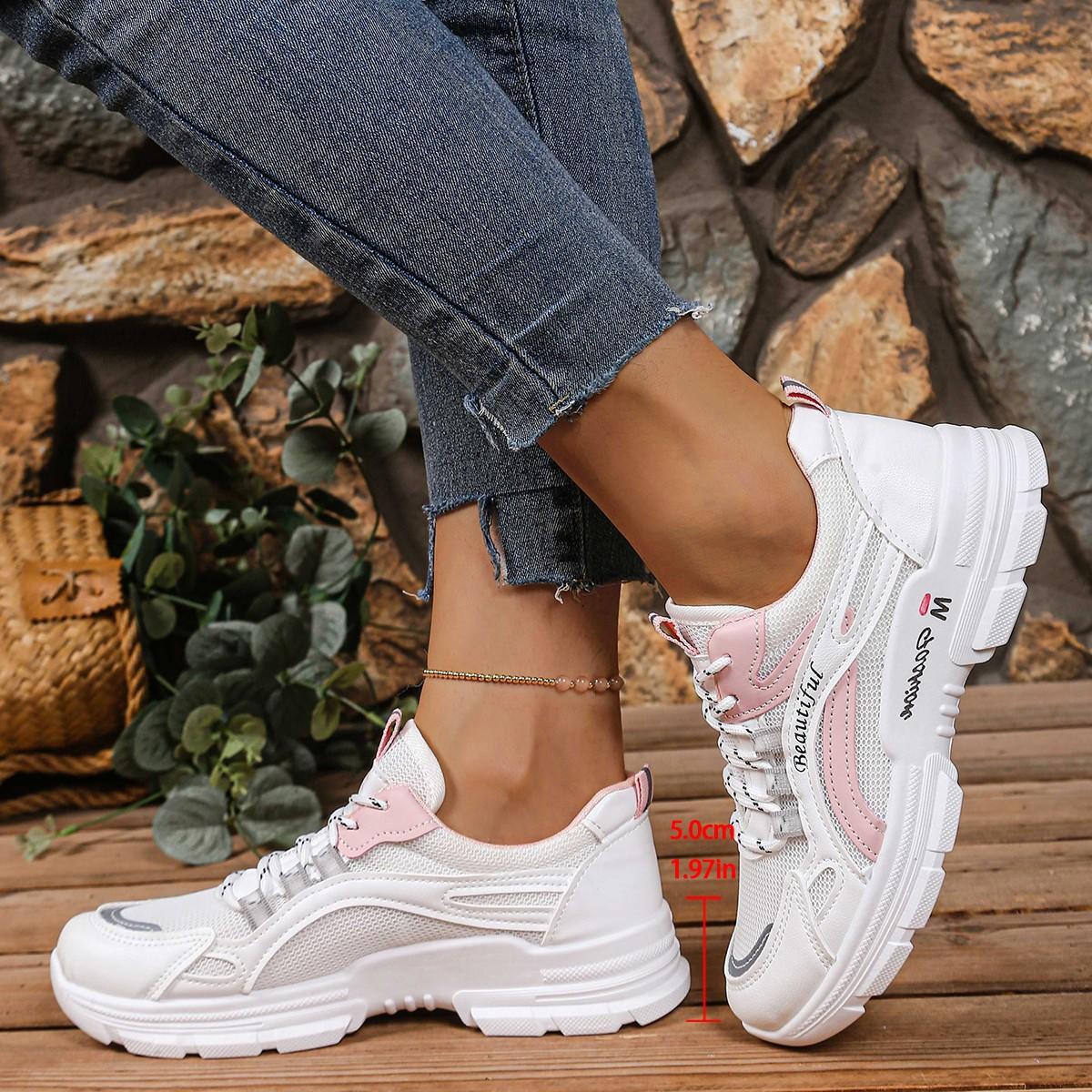 Женские бело-розовые низкие кроссовки - Дышащие кроссовки на шнуровке, амортизирующая резиновая подошва - Легкая повседневная обувь для ходьбы для женщин 39 розовый
Женские бело-розовые низкие кроссовки - Дышащие кроссовки на шнуровке, амортизирующая резиновая подошва - Легкая повседневная обувь для ходьбы для женщин 39 розовый