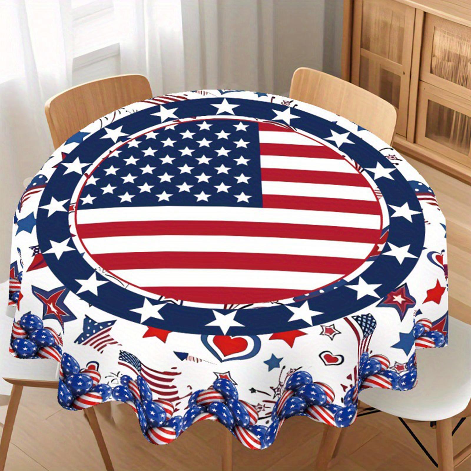 Round Tablecloth Polyester Material Star Pattern Freedom Letter Print Suitable for Dining and Party Use Decoration One Size
Round Tablecloth Polyester Material Star Pattern Freedom Letter Print Suitable for Dining and Party Use Decoration One Size