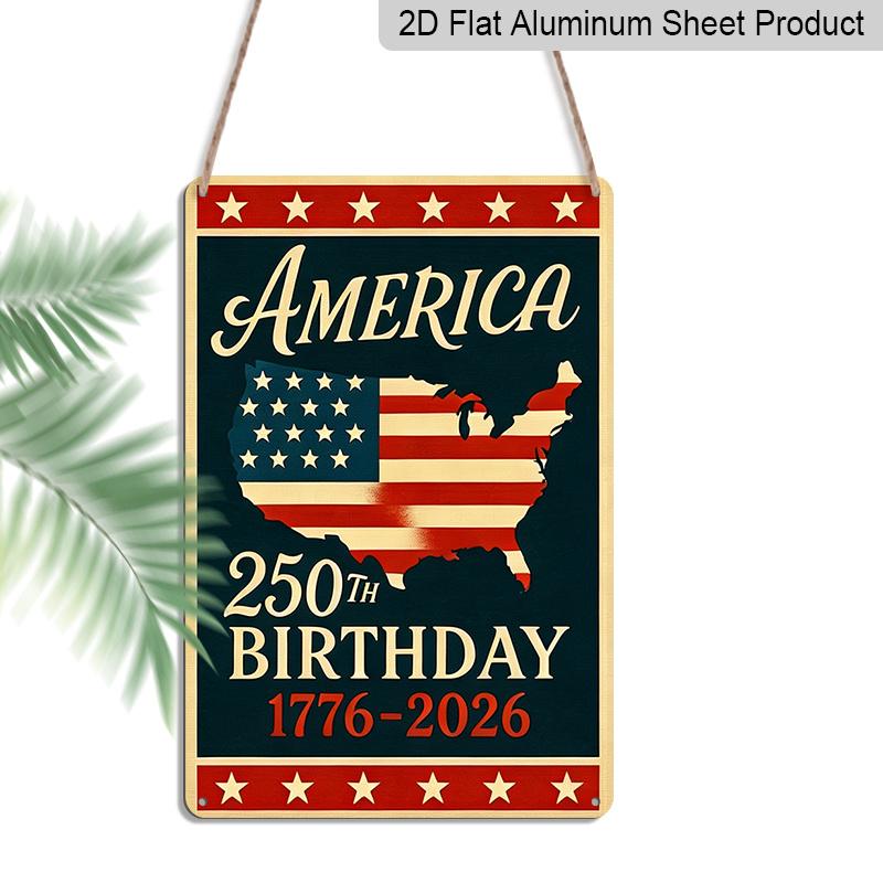 2D Flat Decorative 8×12 Inch Aluminum Plaque Metal Sign | America s 250th Birthday (1776-2026): US Map Flag Design; Celebrate 250 Years of American 20*30cm
2D Flat Decorative 8×12 Inch Aluminum Plaque Metal Sign | America s 250th Birthday (1776-2026): US Map Flag Design; Celebrate 250 Years of American 20*30cm