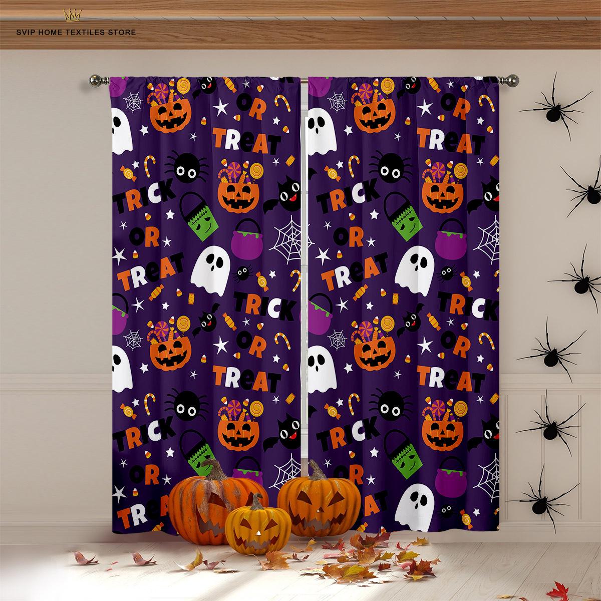 Halloween Decoration Curtain Panels Pumpkin Bat Skull Horror Animated Design Element Pattern Fitting For Living Space Bedroom Party Decor W50X130H(CM)X2PCS&Grommet Top
Halloween Decoration Curtain Panels Pumpkin Bat Skull Horror Animated Design Element Pattern Fitting For Living Space Bedroom Party Decor W50X130H(CM)X2PCS&Grommet Top