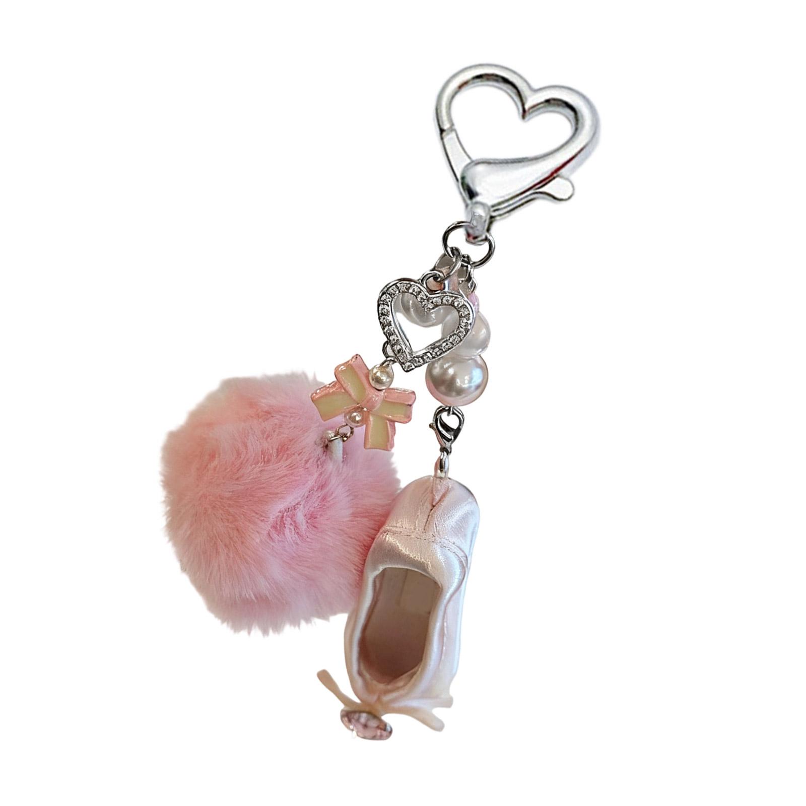 Stylish Ballet Shoe Charm With Pearls Accent Heart Bowknot Pink Pompoms Keychain Fashionable Alloy Fabric Design 1
Stylish Ballet Shoe Charm With Pearls Accent Heart Bowknot Pink Pompoms Keychain Fashionable Alloy Fabric Design 1