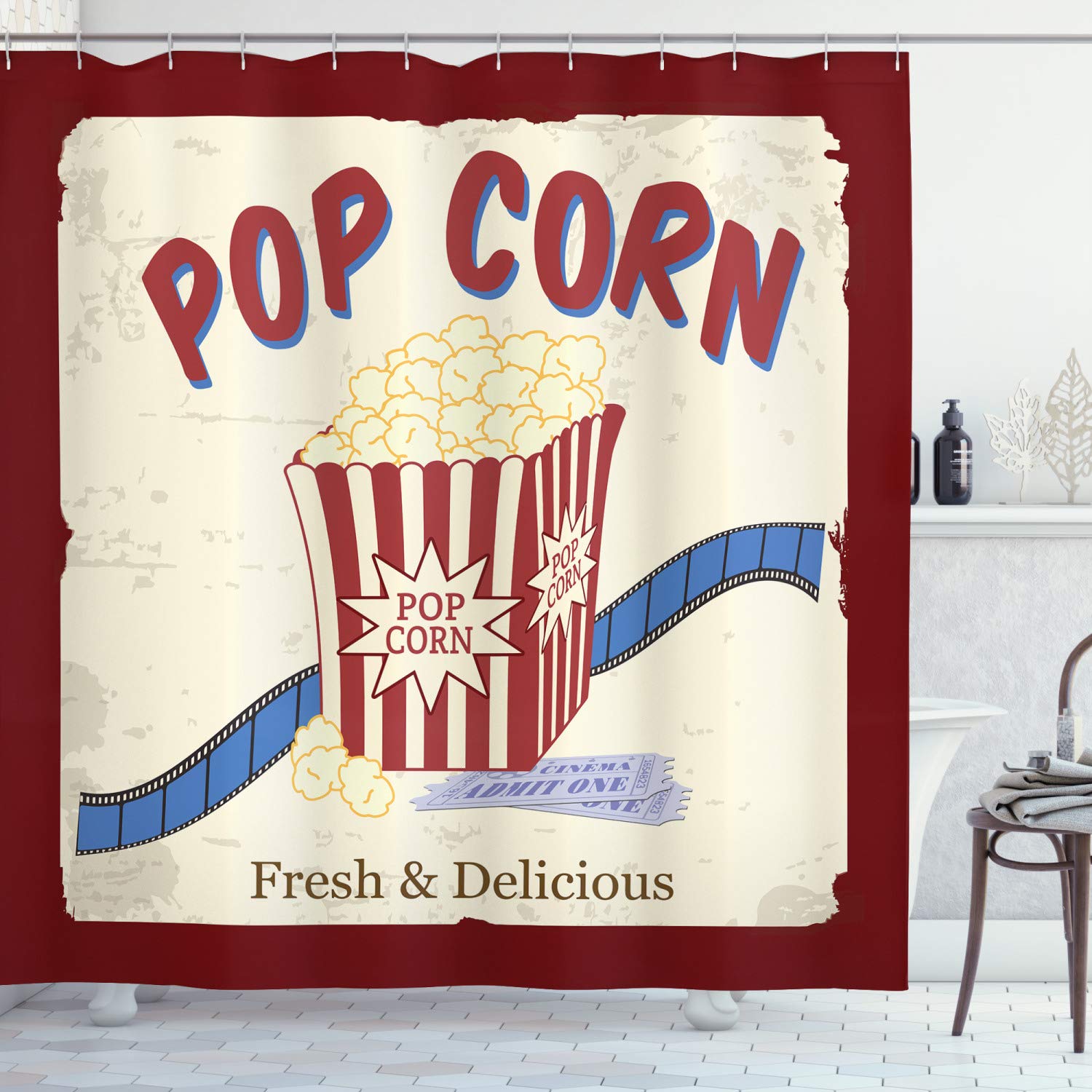 Movie Theater Shower Curtain Objects Of The Film Industry Hollywood Motion Picture Cinematography Waterproof Bathroom Curtains W60H190(CM)-1 Pcs
Movie Theater Shower Curtain Objects Of The Film Industry Hollywood Motion Picture Cinematography Waterproof Bathroom Curtains W60H190(CM)-1 Pcs