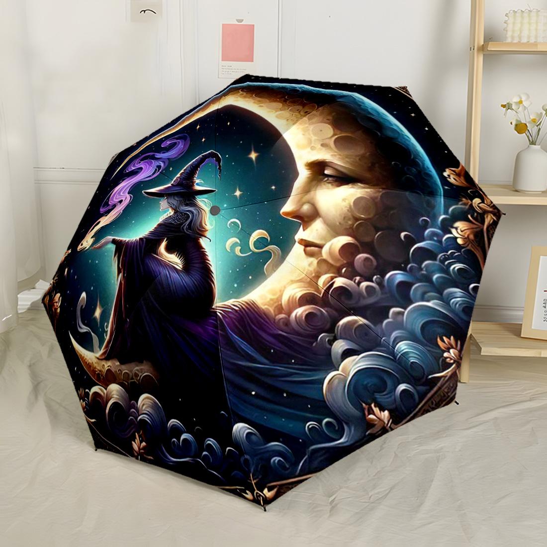 Witch and Moon Night Portable Automatic Umbrella Folding Umbrella with 8 Ribs Durable Plastic Iron Travel Essential Elegant Women s Umbrella
Witch and Moon Night Portable Automatic Umbrella Folding Umbrella with 8 Ribs Durable Plastic Iron Travel Essential Elegant Women s Umbrella