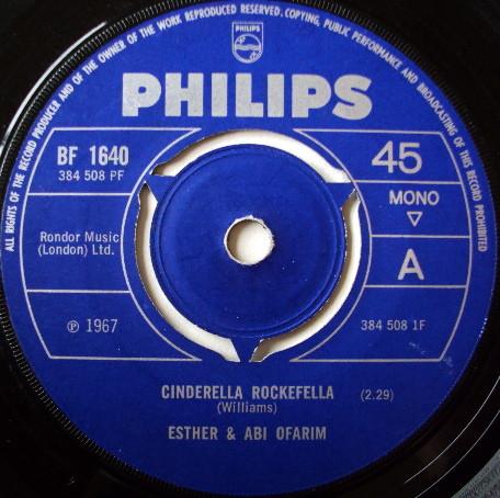 7inch Record ESTHER & ABI OFARIM - Cinderella Rockefella BF1640 Philips 1967 UK Rock Used
7inch Record ESTHER & ABI OFARIM - Cinderella Rockefella BF1640 Philips 1967 UK Rock Used