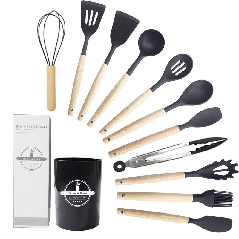 Silicone Spatula & Ladle 12-Piece Non-stick Cookware Set, Food Grade Silicone.
Silicone Spatula & Ladle 12-Piece Non-stick Cookware Set, Food Grade Silicone.