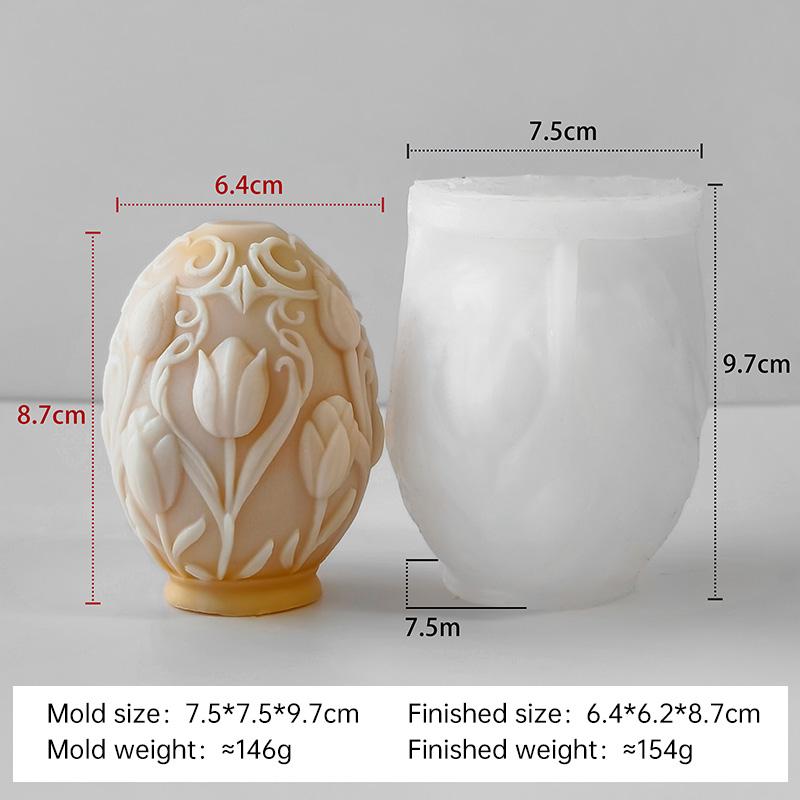 3D Relief Tulip Rose Easter Egg Candle Mold Handmade Aroma Candle Plaster Silicone Molds Flower Egg Crafts Making Supplies
3D Relief Tulip Rose Easter Egg Candle Mold Handmade Aroma Candle Plaster Silicone Molds Flower Egg Crafts Making Supplies