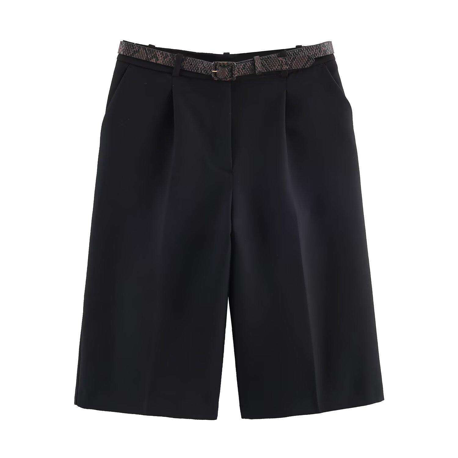 Women s European & American Style Wide-Leg Casual Shorts with Belt XS чёрный
Women s European & American Style Wide-Leg Casual Shorts with Belt XS чёрный