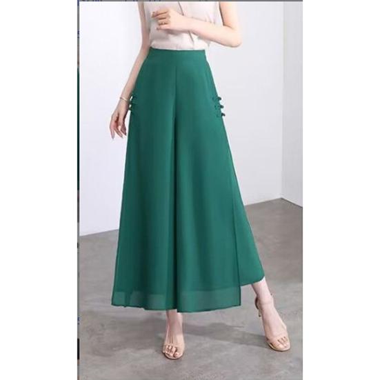 Women s Side Slit Chiffon Pants Summer Thin Elastic Waist Wide Leg Pants Droop Trousers Chinese Style Nine Point Pants 5XL темно-зелений колір
Women s Side Slit Chiffon Pants Summer Thin Elastic Waist Wide Leg Pants Droop Trousers Chinese Style Nine Point Pants 5XL темно-зелений колір