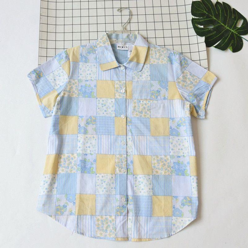 Export Summer Thin Women s Pure Cotton Print Short Sleeve Pajamas Homewear Tops Outwear Color Matching Casual Shirt Blue yellow Print M (Bust size 114cm)
Export Summer Thin Women s Pure Cotton Print Short Sleeve Pajamas Homewear Tops Outwear Color Matching Casual Shirt Blue yellow Print M (Bust size 114cm)
