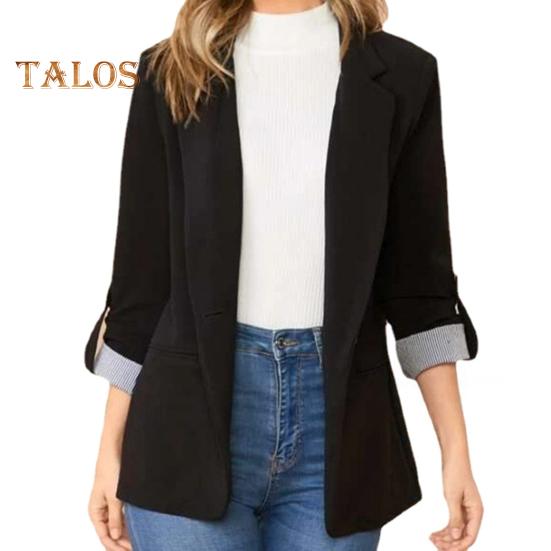 Женский пиджак с отворотом, длинный рукав, однотонный пиджак на одной пуговице, свободный крой, весна-осень, деловая верхняя одежда XL
Женский пиджак с отворотом, длинный рукав, однотонный пиджак на одной пуговице, свободный крой, весна-осень, деловая верхняя одежда XL