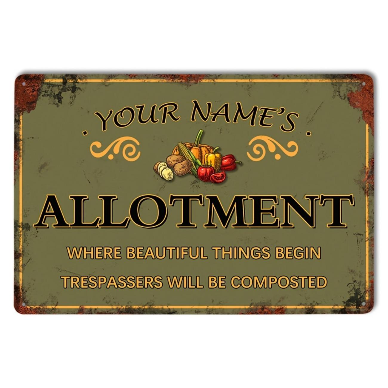 Customizable Vintage Metal Allotment Sign Flower Theme Entryway Wall Hanging Decor 20x30cm(7.8x11.8inch)
Customizable Vintage Metal Allotment Sign Flower Theme Entryway Wall Hanging Decor 20x30cm(7.8x11.8inch)