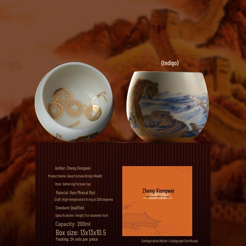 Mutton Fat Jade White Ceramic Year of the Tiger Teacup
Mutton Fat Jade White Ceramic Year of the Tiger Teacup