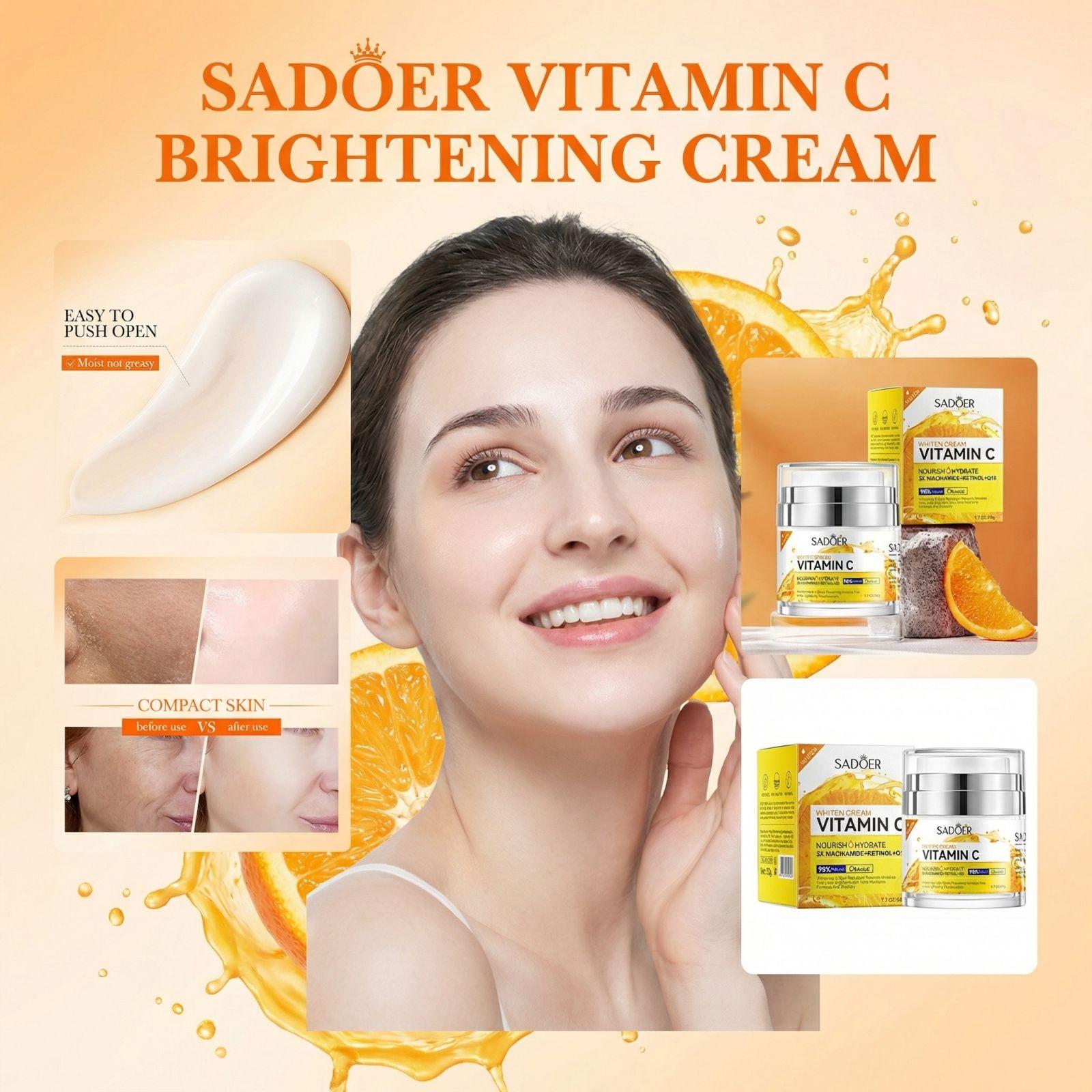 Brightening Cream 50g, VC Facial Cream, Long-lasting Nourishing Skin Care Cream, Reduces Dryness And Even Out Skin Tone one size білий
Brightening Cream 50g, VC Facial Cream, Long-lasting Nourishing Skin Care Cream, Reduces Dryness And Even Out Skin Tone one size білий