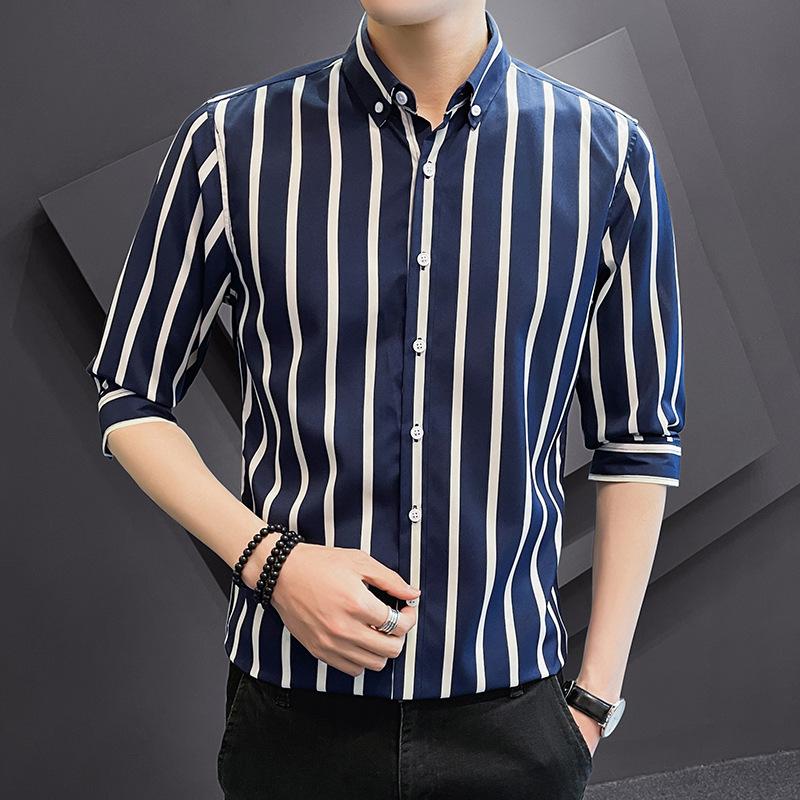 Летняя свободная полосатая рубашка 4XL синий
Летняя свободная полосатая рубашка 4XL синий