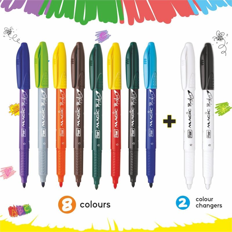 Flair Creative Series Magic Pens | Quick-Drying & Color Changing | 3X Colors, 8 Shades + 2 Color Changers | Non-Toxic & 110
Flair Creative Series Magic Pens | Quick-Drying & Color Changing | 3X Colors, 8 Shades + 2 Color Changers | Non-Toxic & 110