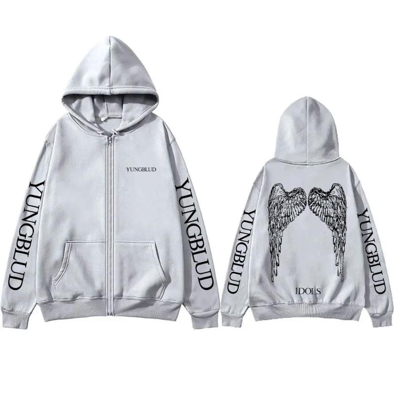 Yungblud IDOLS Wings Album Tour Zipper Hoodie Male Oversized Zip Up Jacket Men Women Clothing Hip Hop Hoodies Streetwear XL сірий
Yungblud IDOLS Wings Album Tour Zipper Hoodie Male Oversized Zip Up Jacket Men Women Clothing Hip Hop Hoodies Streetwear XL сірий