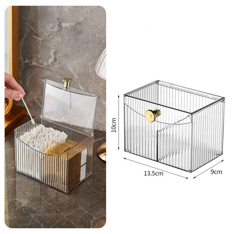Акриловый ящик для хранения ватных палочек, настольный пылезащитный органайзер для макияжа и помады, домашняя шкатулка для украшений, прозрачный держатель для лака для ногтей
Акриловый ящик для хранения ватных палочек, настольный пылезащитный органайзер для макияжа и помады, домашняя шкатулка для украшений, прозрачный держатель для лака для ногтей
