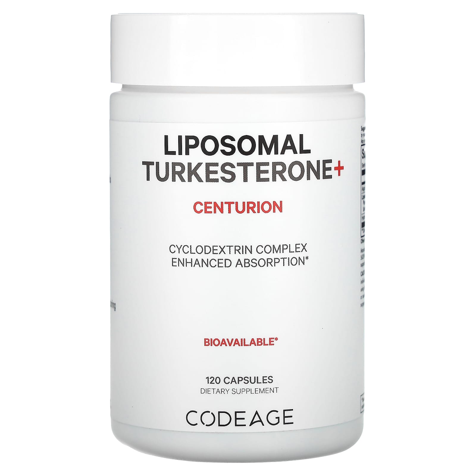 Codeage, Liposomal Turcesterone+ Centurion, 120 капсул
Codeage, Liposomal Turcesterone+ Centurion, 120 капсул