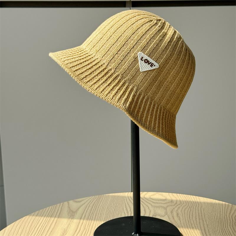 Вязаная панама женская весенне-летняя однотонная панама шляпа от солнца one size хаки