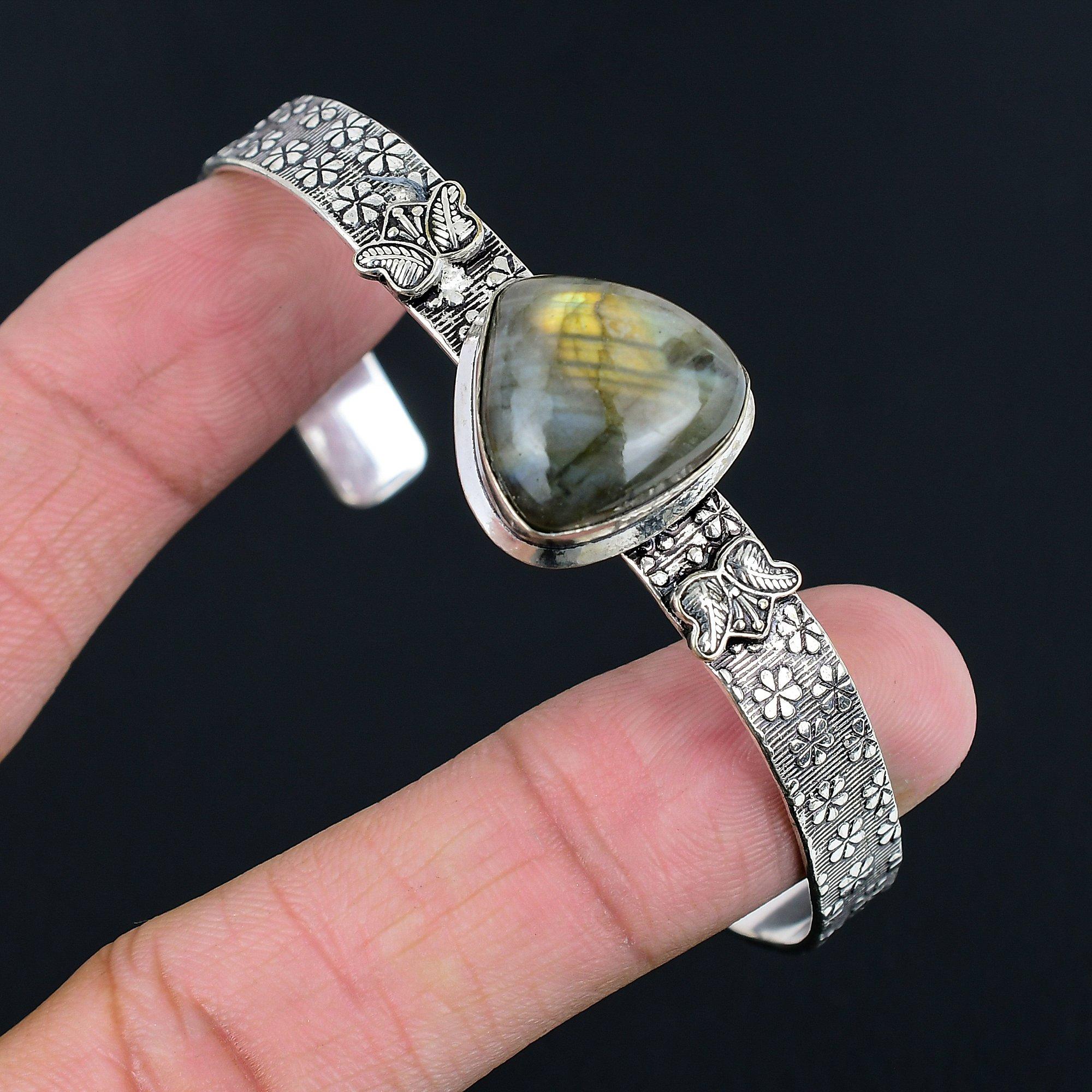 Trillion Labradorite Stone Sterling Silver Birthday Wife Ethnic Bangle Jewelry Adjustable
Trillion Labradorite Stone Sterling Silver Birthday Wife Ethnic Bangle Jewelry Adjustable