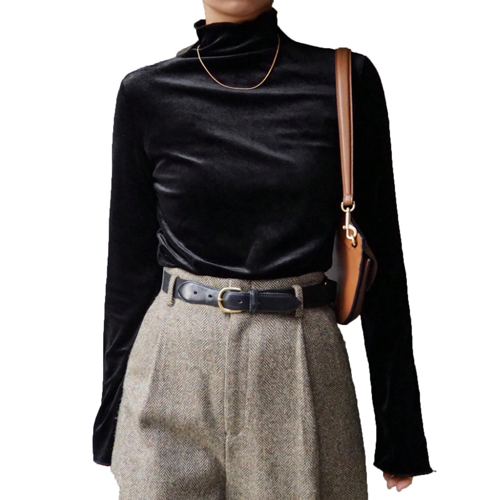 Women s fashionable casual mock neck color long-sleeved top M чорний
Women s fashionable casual mock neck color long-sleeved top M чорний