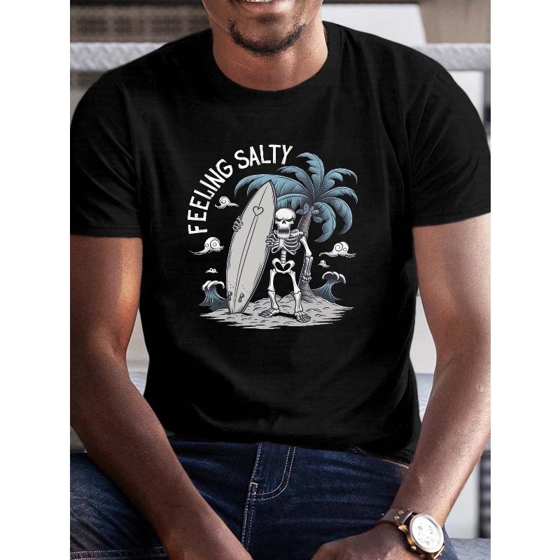 European sizes Men s summer t-shirt, Feeling Salty skeleton beach graphic print short sleeve tees trend casual tops for daily life, big & tall guys XL
European sizes Men s summer t-shirt, Feeling Salty skeleton beach graphic print short sleeve tees trend casual tops for daily life, big & tall guys XL