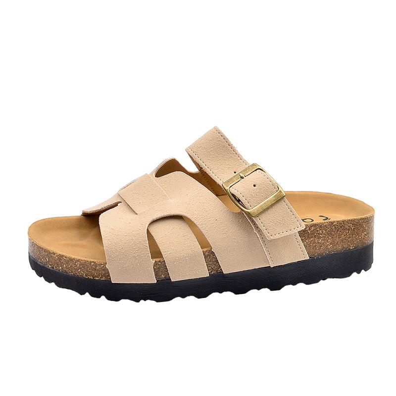 Ретро простые повседневные шлепанцы на плоской подошве лето новые с перекрестными ремешками крутые шлепанцы для улицы ленивые большого размера шлепанцы на толстой подошве 42