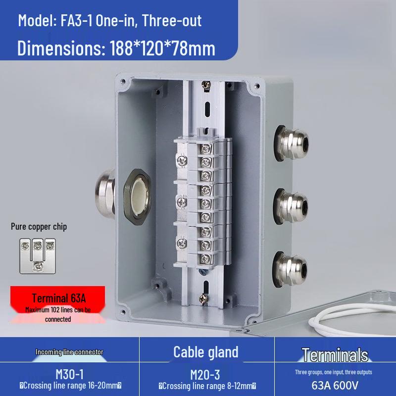Aokewen Waterproof 3-Way Junction Box
Aokewen Waterproof 3-Way Junction Box