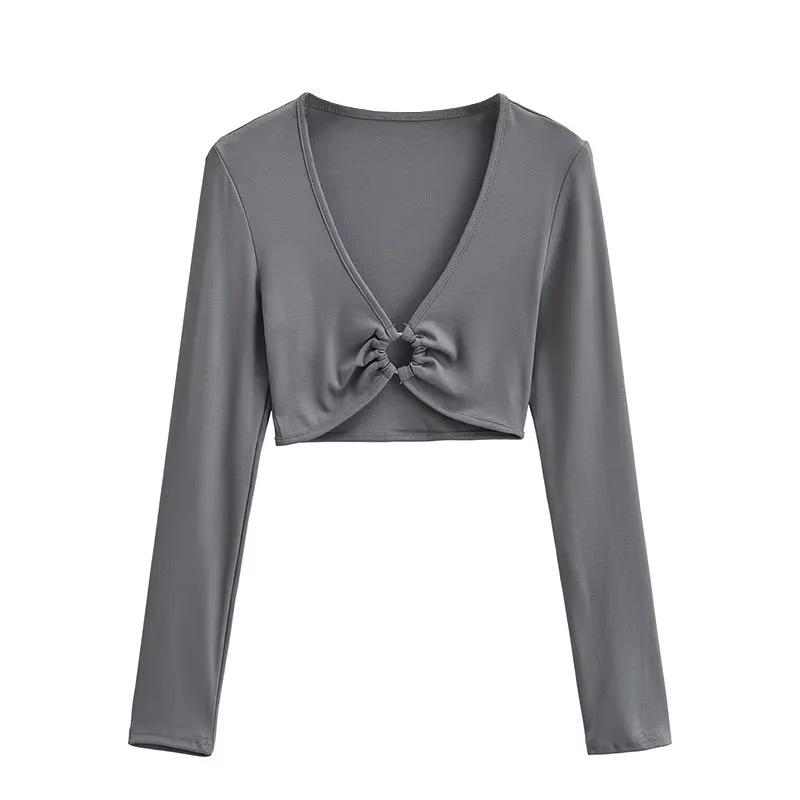 Весна и осень Новые женские короткие горячие девушки глубокий V-образный вырез пупка утягивающая футболка с длинными рукавами M темно серый
Весна и осень Новые женские короткие горячие девушки глубокий V-образный вырез пупка утягивающая футболка с длинными рукавами M темно серый