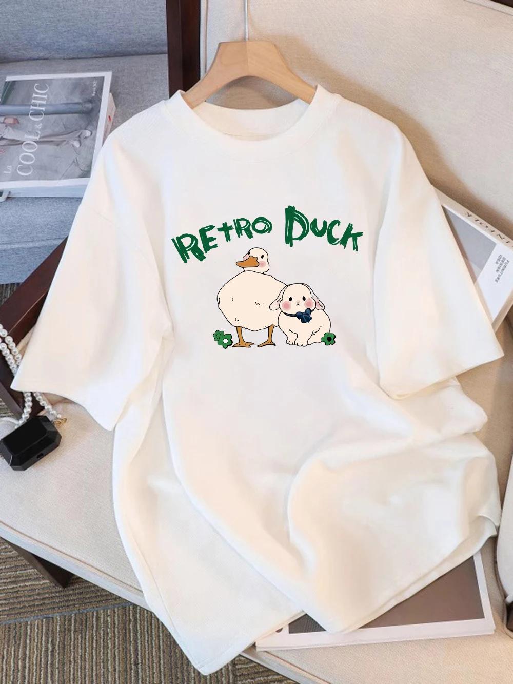 Sleeve Round Neck Soft Comfortable Casual Wear Graphic Womens Tshirt Summer Cartoon Retro Rabbit Duck Print Aesthetic Clothes S
Sleeve Round Neck Soft Comfortable Casual Wear Graphic Womens Tshirt Summer Cartoon Retro Rabbit Duck Print Aesthetic Clothes S