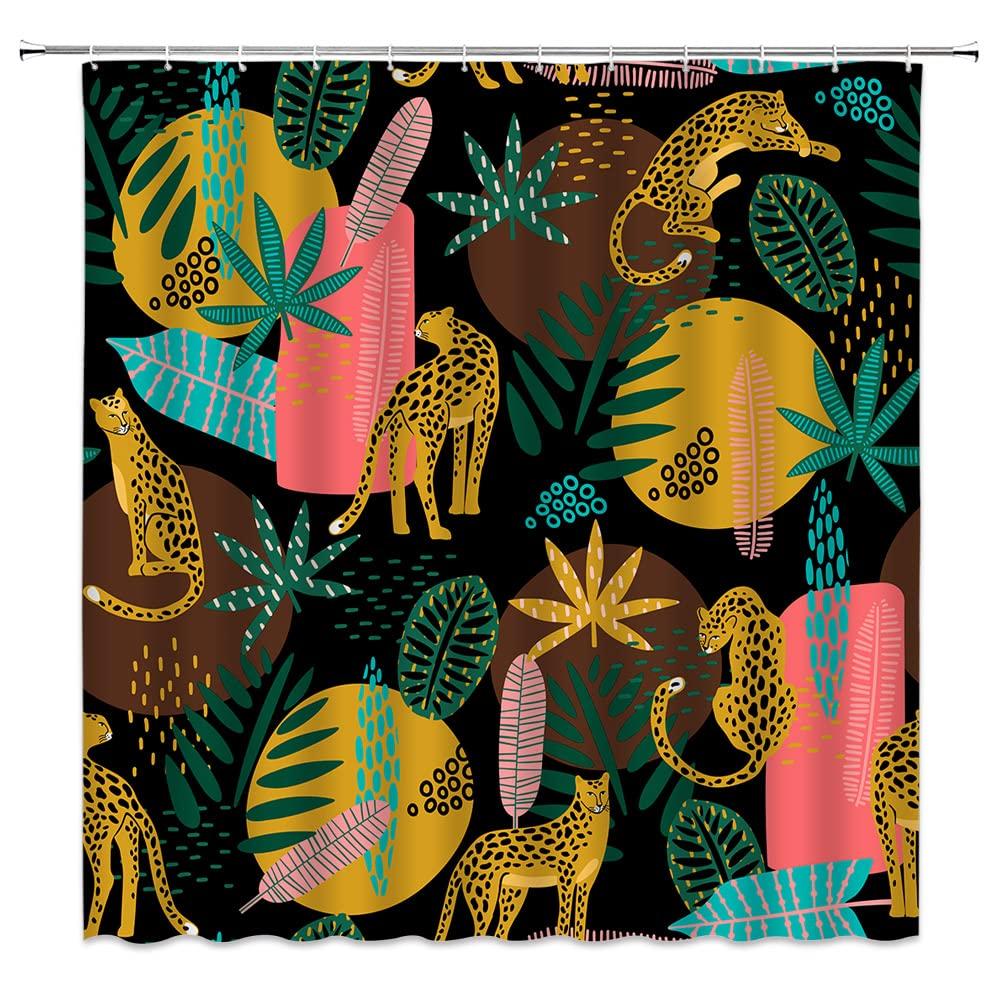 Boho Cheetah Shower Curtain,Tropical Leopard Wildlife Bath Curtain,Modern Pink Aesthetic Moon Phase Blue Floral Bathroom Curta 120x180cm
Boho Cheetah Shower Curtain,Tropical Leopard Wildlife Bath Curtain,Modern Pink Aesthetic Moon Phase Blue Floral Bathroom Curta 120x180cm