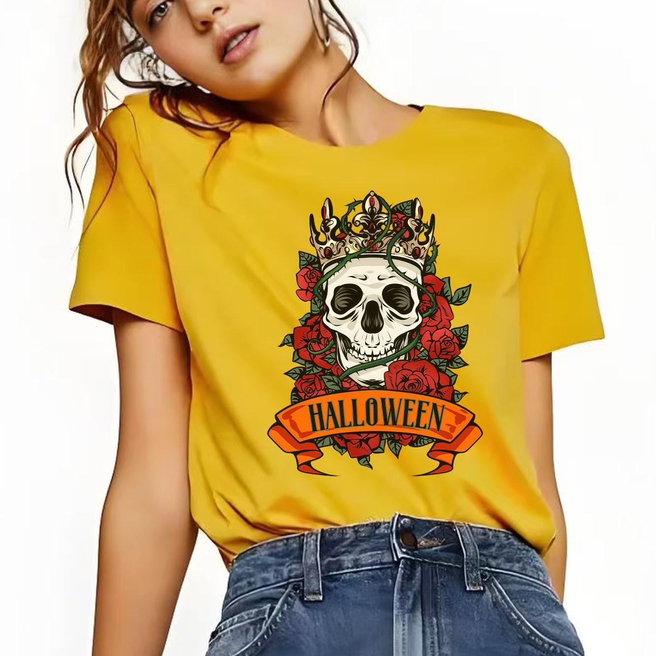 Fashion Skeleton Rose Printed Street Tshirt Short Sleeve Round Neck Casual Versatile Womens Tshirt 4XL
Fashion Skeleton Rose Printed Street Tshirt Short Sleeve Round Neck Casual Versatile Womens Tshirt 4XL