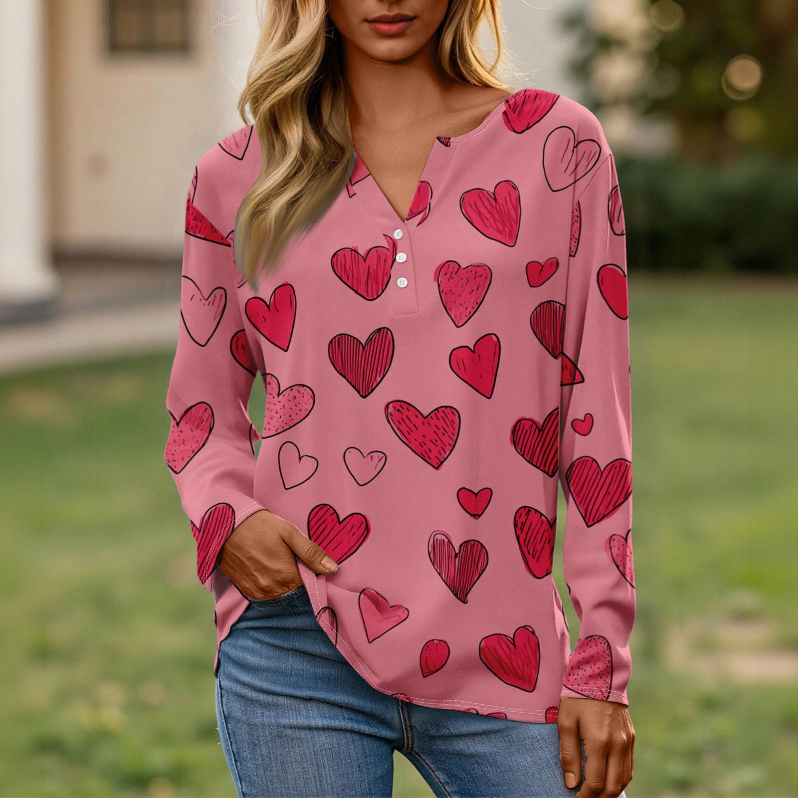 Women s Valentine s Day Fashionable Casual V-neck Long-sleeved Button-down Top XXXL
Women s Valentine s Day Fashionable Casual V-neck Long-sleeved Button-down Top XXXL