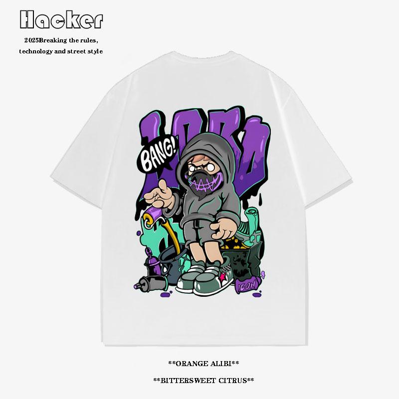 American vintage cartoon print short-sleeved T-shirt men s summer fashion brand loose casual cotton half-sleeved clothes 3XL
American vintage cartoon print short-sleeved T-shirt men s summer fashion brand loose casual cotton half-sleeved clothes 3XL