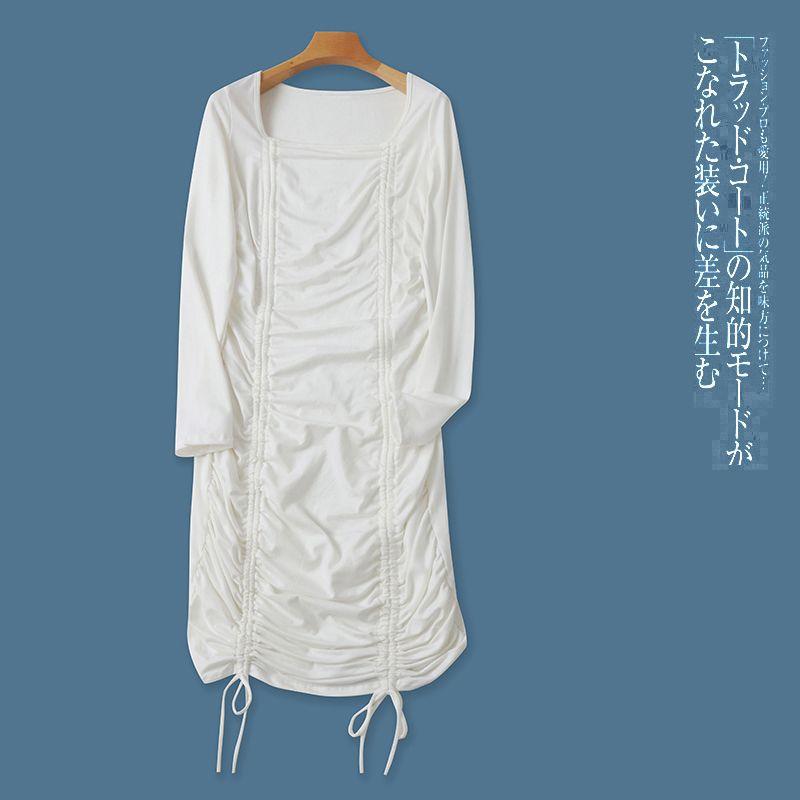 Pleated Lace-up Export Square Collar Pullover Bodycon Dress Drawstring Rice White B- 14-22-2 1X
Pleated Lace-up Export Square Collar Pullover Bodycon Dress Drawstring Rice White B- 14-22-2 1X