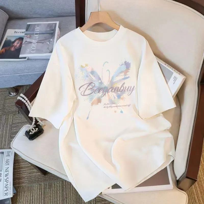Butterfly Print Crew Neck Oversized T-Shirt Casual Short Sleeve Graphic Tee S белый
Butterfly Print Crew Neck Oversized T-Shirt Casual Short Sleeve Graphic Tee S белый