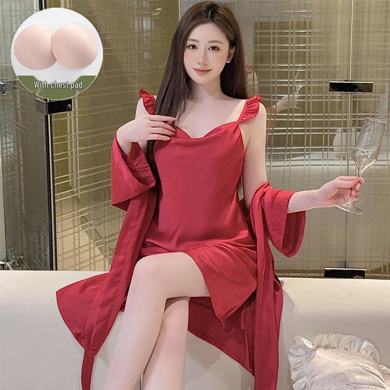 Wedding Ice Silk Pajama Robe for Bride & Bridesmaid - Zodiac Red Sleep Dress Bathrobe XL
Wedding Ice Silk Pajama Robe for Bride & Bridesmaid - Zodiac Red Sleep Dress Bathrobe XL